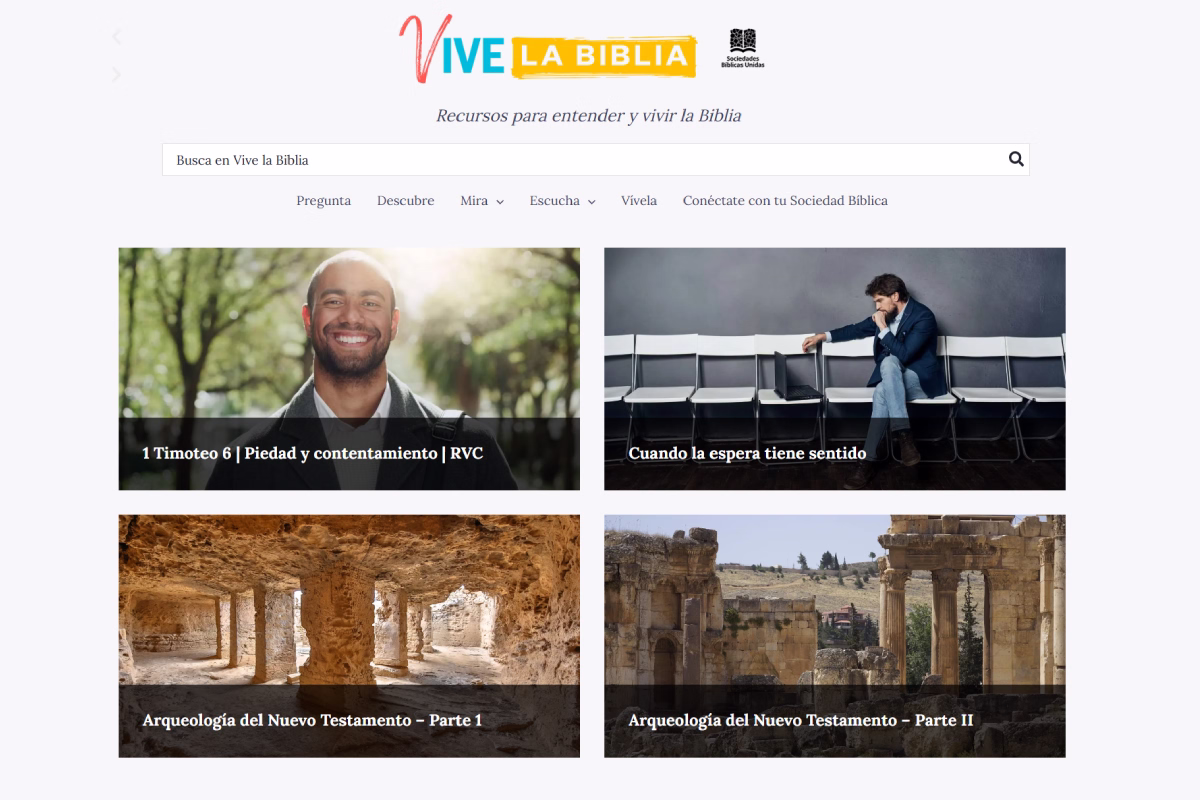 Vive la Biblia: la web oficial de las Sociedades Bíblicas Unidas en español